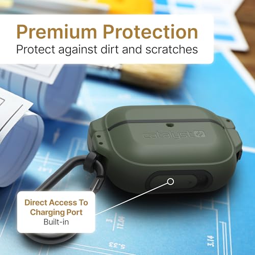 Catalyst Total Protection AirPods Pro 2nd Generation Case - Waterproof, and Shockproof Rugged Full Body Case for AirPods Pro 1 and AirPods Pro 2 - Secure Locking System Case with Carabiner