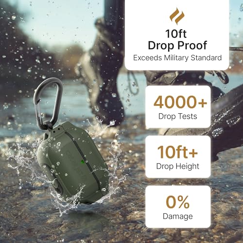 Catalyst Total Protection AirPods Pro 2nd Generation Case - Waterproof, and Shockproof Rugged Full Body Case for AirPods Pro 1 and AirPods Pro 2 - Secure Locking System Case with Carabiner