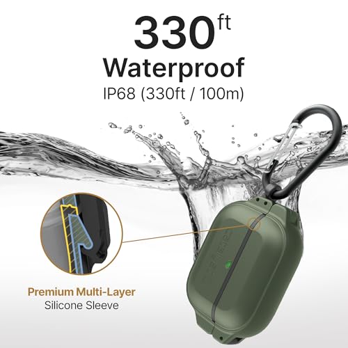 Catalyst Total Protection AirPods Pro 2nd Generation Case - Waterproof, and Shockproof Rugged Full Body Case for AirPods Pro 1 and AirPods Pro 2 - Secure Locking System Case with Carabiner