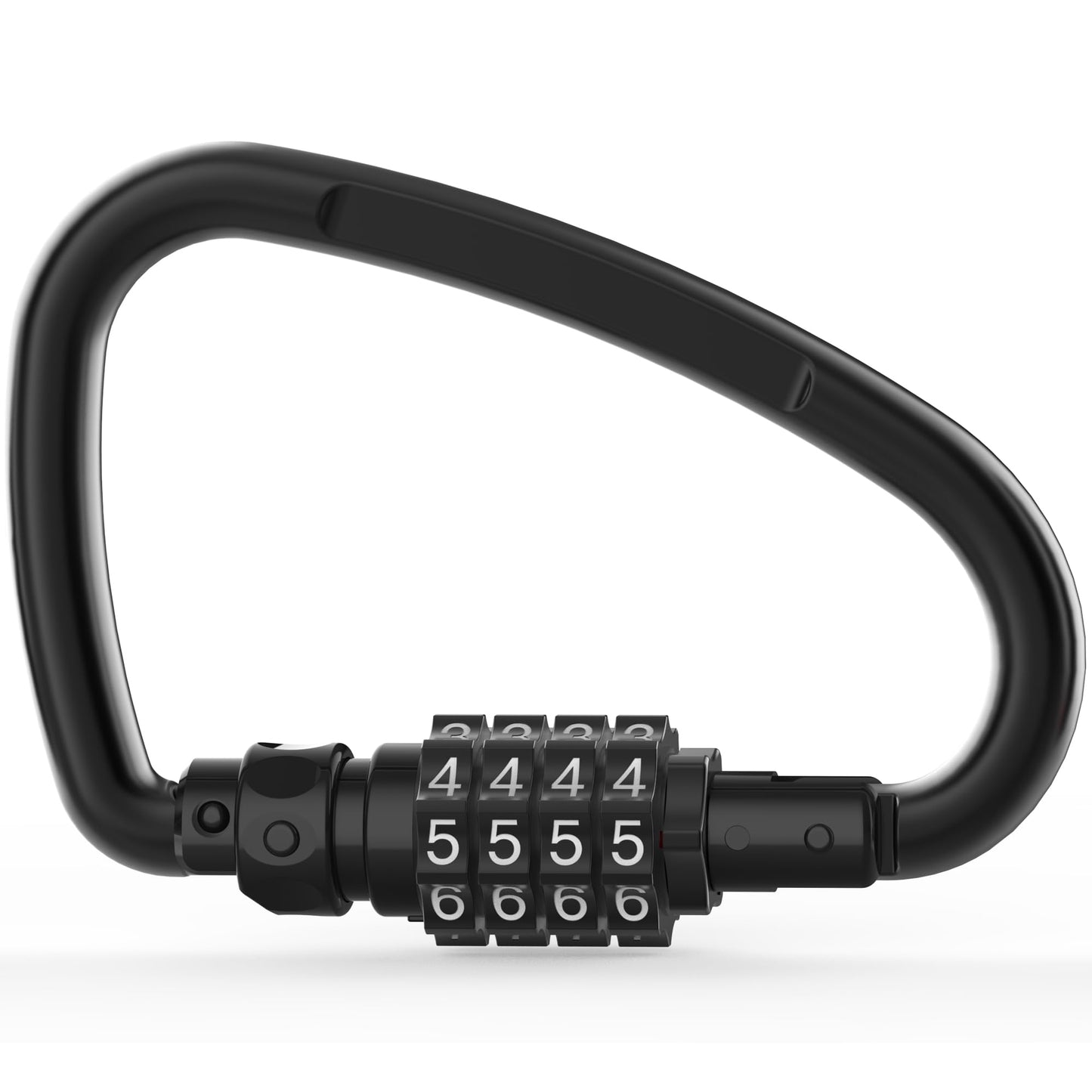 UP Security Carabiner Clip with Combination Lock, Heavy Duty Combo Locking Carabiners for Hammock, Camping, Hiking, Helmet, Backpack, Anti Theft Caribiniers Large Key Chain D Ring Hook (1, Black)