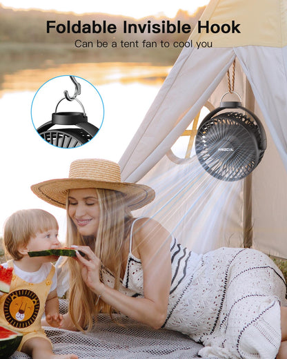 FRIZCOL Portable Stroller Fan, Use As Power Bank, 65H 12000mAh Battery Operated Fan Flexible Tripod Baby Car Seat Fan with Timming, Personal Mini Handheld/Desk/Small Clip On Fans For Stroller