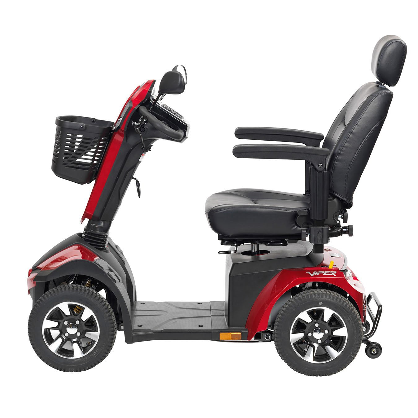 Drive Medical Panther Captain Seat 4 Wheel Heavy Duty Scooter, Red, 22 Inch