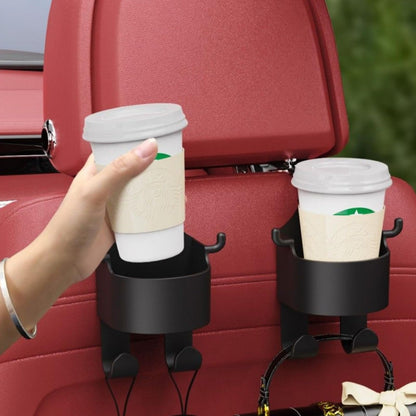 XINYIELE Multifunctional Hook for Car Seat Back, Back Seat Cup Holder with Hooks, Multifunction Seat Cup Holder Hook for Car,3 in 1 Car Hook & Backseat Cup Holder (Type-A 2PCS)